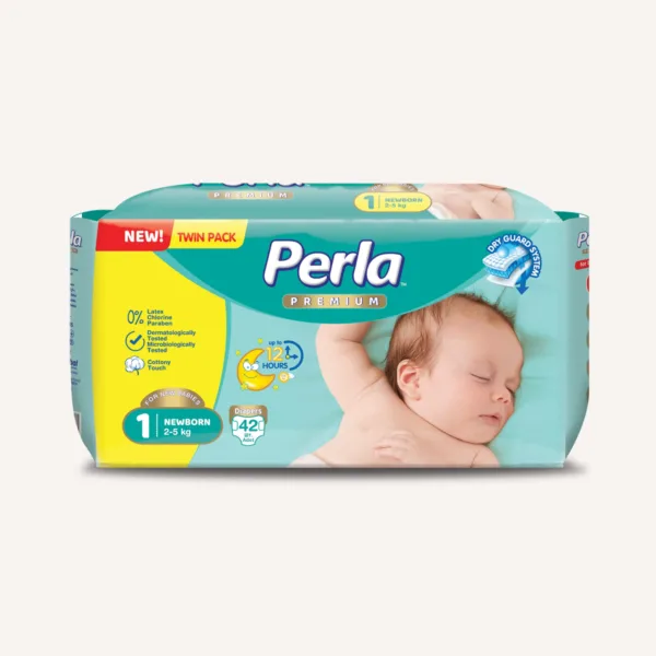 Детские подгузники Perla Premium Twin Pack Newborn 1 (2-5 кг), 42 шт